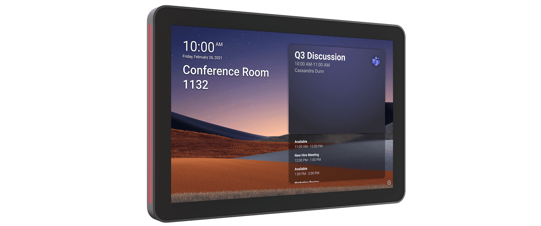 Microsoft meeting room touch controller in discussion display